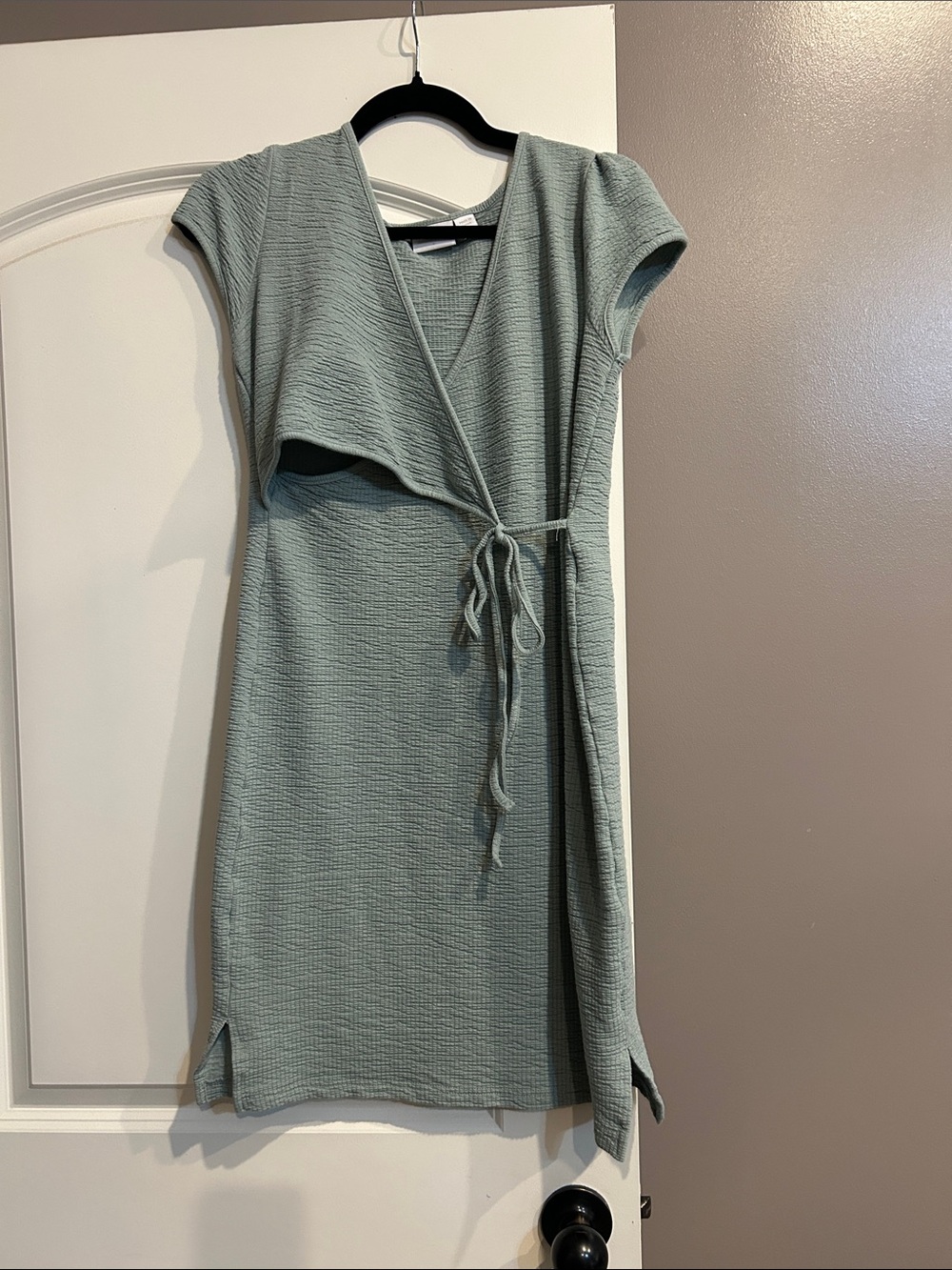 Mama Licious Sage Green Wrap Midi Dress